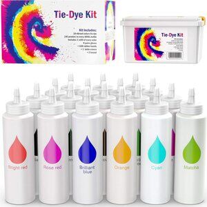 Tie Dye Kit for Kids and Adults - Easy DIY Tie Dye Party Kit with 18 Colors